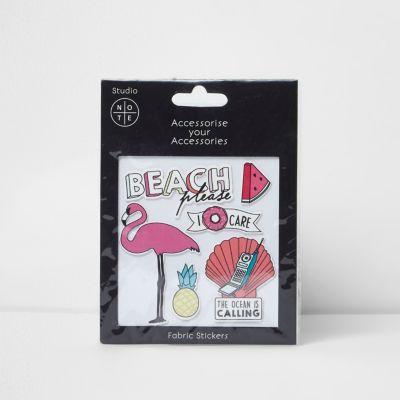 Girls pink beach fabric stickets
